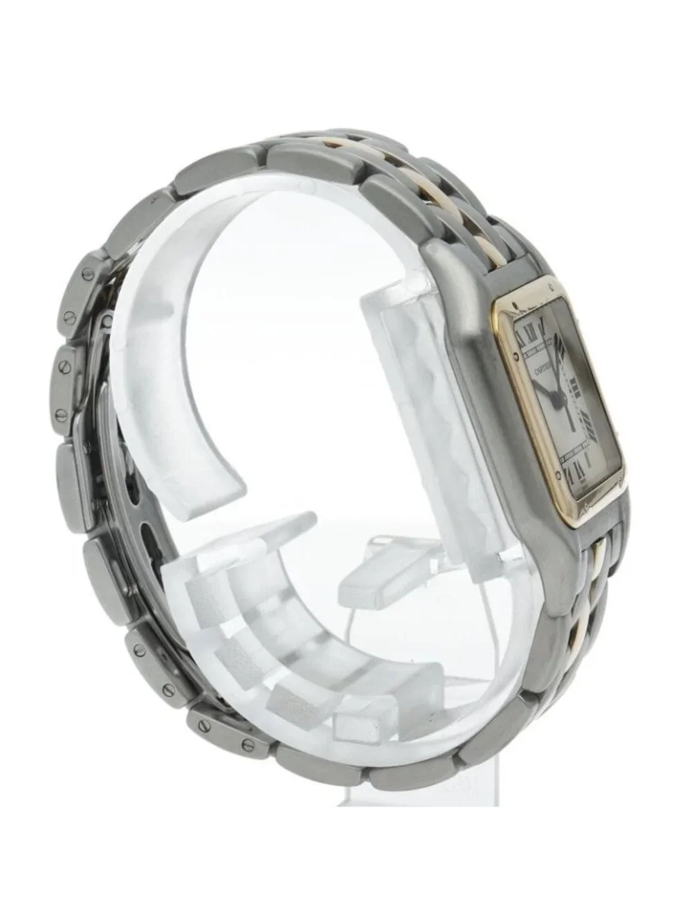 Cartier Panthere MM Watch 1 Row 18k Yellow Gold SS White Polished